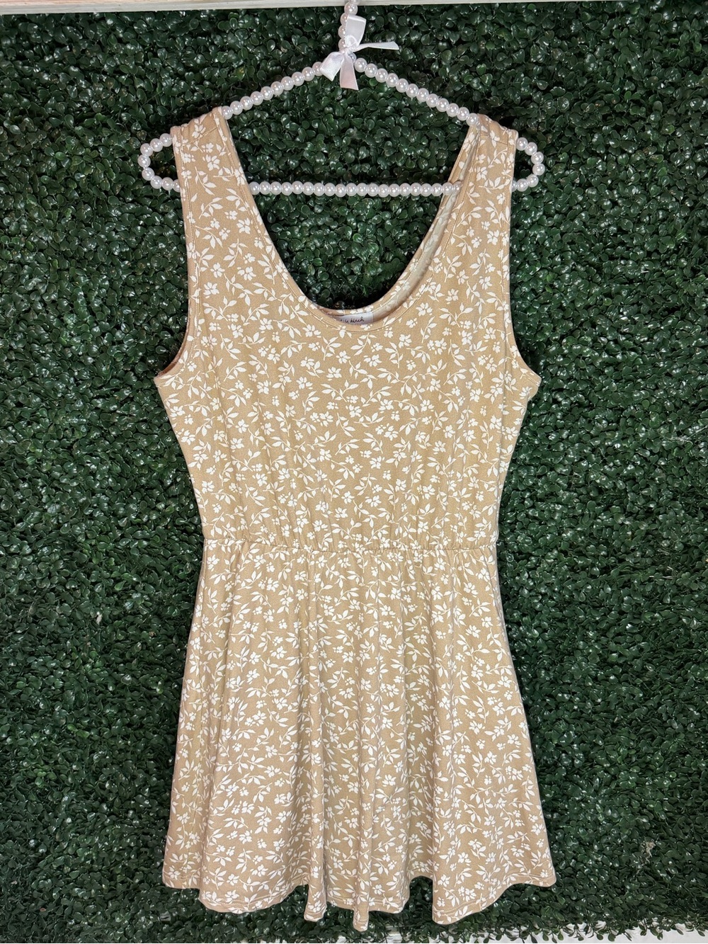 White Birch Tan Floral Sleeveless Romper